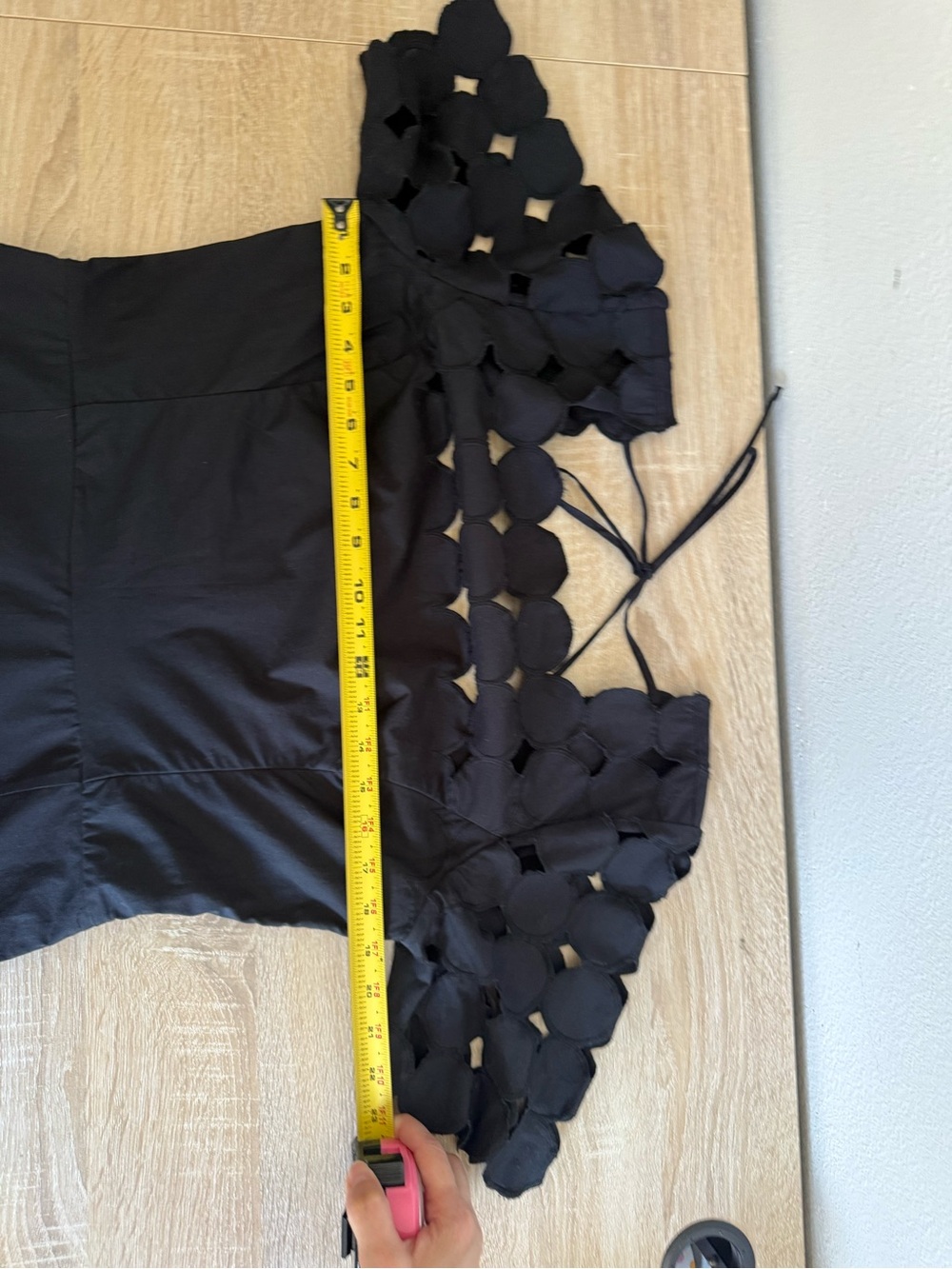 Anthropologie Cutwork Mini Shift Dress in black women’s Sz 12 NWT - Picture 9 of 10